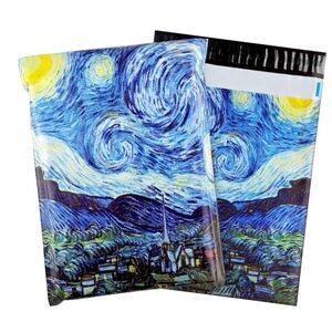 25 pack 10x13 VAN Gogh Starry Night poly mailers. Self sealing + waterproof